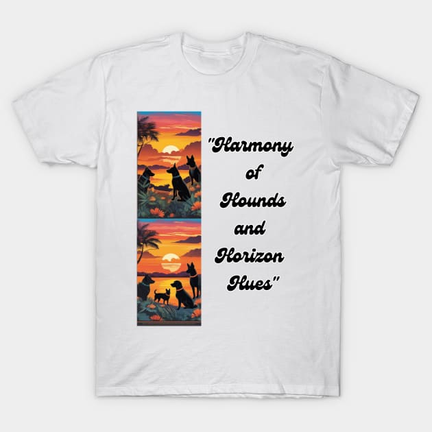 "Harmony of Hounds and Horizon Hues" T-Shirt by abdellahyousra